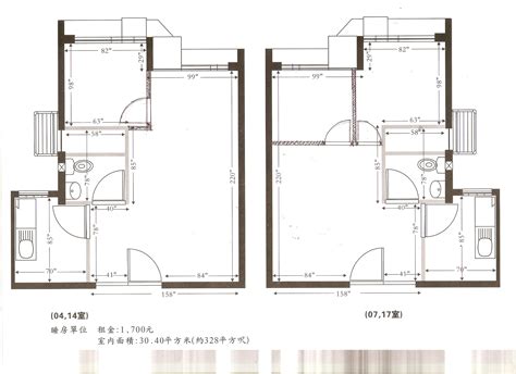 公屋大門尺寸|標準型大廈樓宇樣本平面圖 